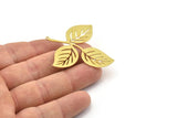 Brass Leaf Charm, Raw Brass Leaf Charms With 1 Hole, Leaf Earrings (50x47x0.60mm) SMP1604