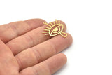 Brass Eye Charm, Raw Brass Eye Charms With 1 Loop, Findings (30x24x0.60mm) SMP1561