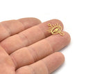 Brass Eye Charm, Raw Brass Eye Charms With 1 Loop, Findings (20x16x0.60mm) SMP1560