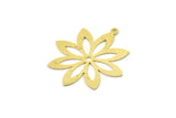 Brass Flower Charm, Raw Brass Flower Charms With 1 Loop (32x30x0.60mm) SMP1616