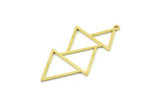 Brass Geometric Charm, Raw Brass Triangle Charms With 1 Loop, Findings (44x21x0.80mm) SMP1579