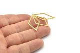 Brass Diamond Charm, Raw Brass Diamond Charms With 1 Hole, Findings (38x32x0.80mm) SMP1603