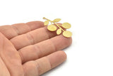 Brass Leaf Charm, Raw Brass Leaf Charms With 1 Loop, Leaf Earrings (42x24x0.80mm) SMP1658