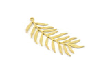 Brass Leaf Charm, Raw Brass Leaf Charms With 1 Loop, Leaf Earrings (49x20x0.80mm) SMP1666