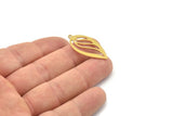 Brass Drop Charm, Raw Brass Drop Shaped Charms With 1 Loop, Findings (32x16x0.60mm) SMP1686