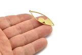 Brass Marquise Charm, Raw Brass Marquise Charms With 1 Loop, Earrings, Pendants (42x17x0.80mm) SMP1657