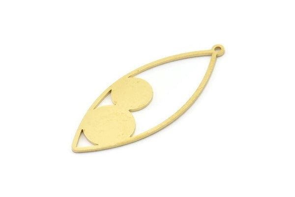 Brass Marquise Charm, Raw Brass Marquise Charms With 1 Loop, Earrings, Pendants (42x17x0.80mm) SMP1657