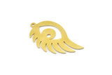 Brass Eye Charm, Raw Brass Wing Charms With 1 Loop, Findings (33x17x0.60mm) SMP1685
