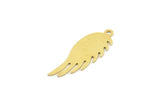 Brass Wing Charm, Raw Brass Wing Charms With 1 Loop, Findings (27x10x0.60mm) SMP1684