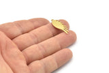 Brass Wing Charm, Raw Brass Wing Charms With 1 Loop, Findings (27x10x0.60mm) SMP1684