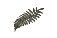 Siyah Yaprak Tılsımı, 1 Halkalı 2 Oksitlenmiş Siyah Pirinç Dal Tılsımı, Tılsım Kolye Uçları (62x27x0,60 mm) A3439 H0985