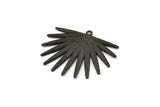 Siyah Güneş Tılsımı, 1 Halkalı Oksitlenmiş Siyah Pirinç Güneş Tılsımı, Kolye Uçları, Küpeler (38x31x2mm) N0720