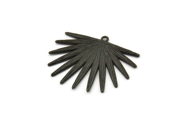 Siyah Güneş Tılsımı, 1 Halkalı Oksitlenmiş Siyah Pirinç Güneş Tılsımı, Kolye Uçları, Küpeler (38x31x2mm) N0720