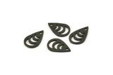Siyah Damla Charm, 1 Delikli 24 Oksitlenmiş Siyah Pirinç Damla Charm, Küpeler, Bulgular (14x9x0,80 mm) A4225