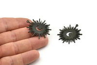 Siyah Ay Tılsımı, 1 Döngülü Oksitlenmiş Siyah Pirinç Hilal Ay Tılsımı (36x32x1mm) N1479