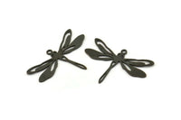 Black Dragonfly Charm, 10 Oxidized Black Brass Dragonfly Charms With 1 Loop, Pendants, Findings (20x30x0.60mm) A3446