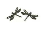 Black Dragonfly Charm, 10 Oxidized Black Brass Dragonfly Charms With 1 Loop, Pendants, Findings (20x30x0.60mm) A3446