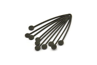 Siyah Saçaklı Charm, 1 Delikli 4 Oksitlenmiş Siyah Pirinç Saçaklı Şekilli Charm (44x33x0,80 mm) A4277 H1220