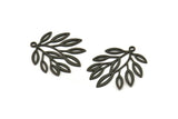 Siyah Yaprak Charm, 1 Halkalı 6 Oksitlenmiş Siyah Dal Charm, Charm Kolye Uçları (27x22,5x0,60 mm) A5026