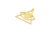 Brass Eye Charm, Raw Brass Triangle Charms With 1 Loop, Findings (22x21x0.60mm) SMP1653