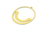 Brass Geometric Charm, Raw Brass Circle Charms With 1 Loop, Charm Earrings (38x34x0.80mm) SMP1628