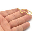 Pirinç Geometrik Charm, 1 Döngülü Düzensiz Ham Pirinç Charmlar, Charm Küpeler (43x15x0,80 mm) SMP1648