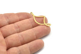 Brass Geometric Charm, Raw Brass Irregular Charms With 1 Loop, Charm Earrings (36x17x0.80mm) SMP1663