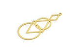 Brass Geometric Charm, Raw Brass Circle Charms With 1 Loop, Charm Earrings (46x21x0.60mm) SMP1670