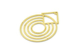 Brass Geometric Charm, Raw Brass Circle Charms With 1 Hole, Charm Earrings (42x33x0.80mm) SMP1601