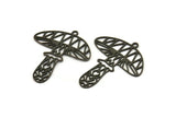 Siyah Mantar Tılsımı, 1 Halkalı 6 Oksitlenmiş Siyah Pirinç Mantar Tılsımı, Tılsım Kolye Uçları (32x28x0,60 mm) A4772