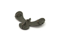 Black Eagle Charm, Oxidized Black Brass Eagle Pendants With 4 Loops (46x21x2mm) N1190