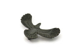 Black Eagle Charm, Oxidized Black Brass Eagle Pendants With 4 Loops (46x21x2mm) N1190