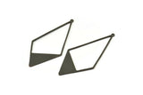 Black Diamond Charm, 4 Oxidized Black Brass Diamond Charms With 1 Loop, Pendants, Findings (56x27.5x0.8mm) E628