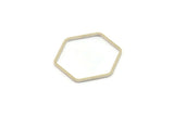 Silver Hexagon Charm, 12 Silver Tone Brass Hexagon Rings (25x1mm) Bs 1227 H0543