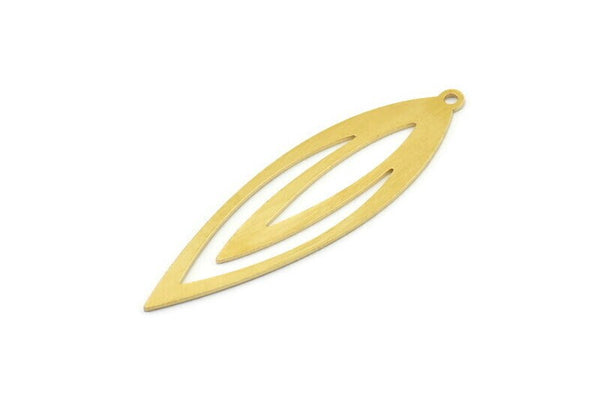 Brass Geometric Charm, Raw Brass Marquise Charms With 1 Loop, Charm Earrings (45x13x0.60mm) SMP1682