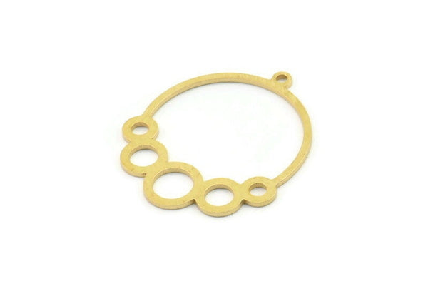 Brass Round Charm, Raw Brass Circle Pendants With 1 Loop, Brass Earrings (30x26x0.80mm) SMP1665