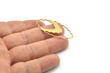 Brass Oval Charm, Raw Brass Oval Pendants With 1 Loop, Brass Earrings (46x21x0.80mm) SMP1662