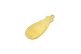 Brass Drop Charm, Raw Brass Drop Shaped Charms With 1 Loop, Findings (25x11x0.60mm) SMP1690