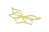Brass Diamond Charm, Raw Brass Diamond Pendants With 2 Loops, Findings (54x29x0.80mm) SMP1584