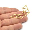 Brass Triangle Charm, Raw Brass Triangle Pendants With 2 Loops, Findings (57x25x0.80mm) SMP1597
