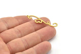 Brass Heart Charm, Raw Brass Heart Charms With 1 Loop, Heart Earrings, Pendants (40x9x0.80mm) SMP1562