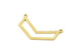 Brass Chevron Charm, Raw Brass Chevron Pendants With 2 Loops, Findings (33x18x8x0.80mm) SMP1681