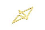 Brass Triangle Charm, Raw Brass Dangle Pendants, Geometric Charms With 1 Loop (43x24x0.80mm) SMP1594