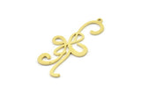 Brass Flower Charm, Raw Brass Dangle Pendants, Flower Earrings With 1 Loop (40x18x0.80mm) SMP1571