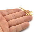 Brass Earring Charm, Raw Brass Dangle Pendants, Geometric Charms With 1 Loop (40x20x0.80mm) SMP1669