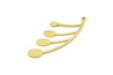 Brass Leaf Charm, Raw Brass Leaf Charms With 1 Loop, Leaf Earrings (44x19x0.80mm) SMP1549