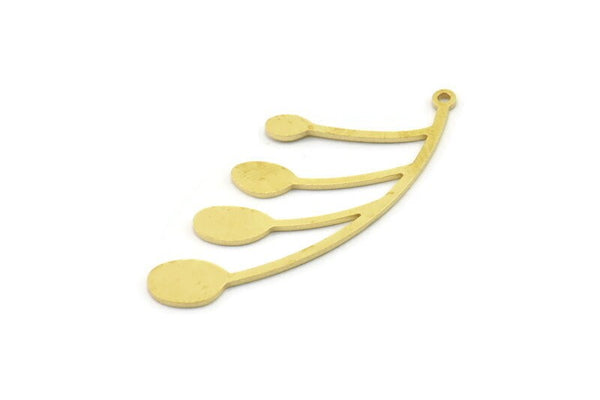 Brass Leaf Charm, Raw Brass Leaf Charms With 1 Loop, Leaf Earrings (44x19x0.80mm) SMP1549