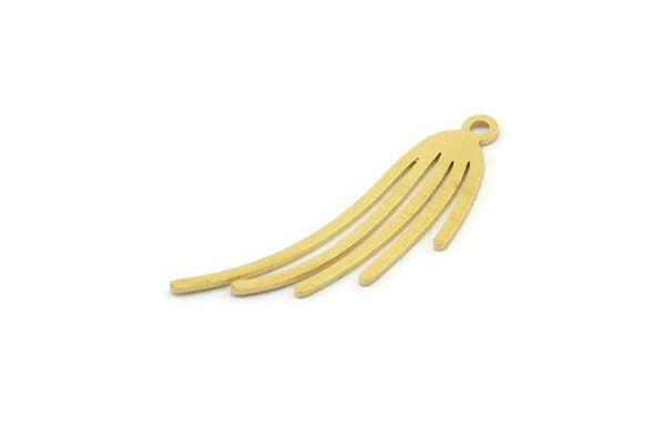 Brass Wing Charm, Raw Brass Wing Charms With 1 Loop, Findings (31x10x0.60mm) SMP1652