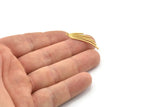 Brass Wing Charm, Raw Brass Wing Charms With 1 Loop, Findings (31x10x0.60mm) SMP1652