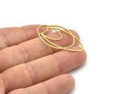 Pirinç Geometrik Charm, Ham Pirinç Markiz Charmlar, Charm Küpeler (40x21x0,80 mm) SMP1621